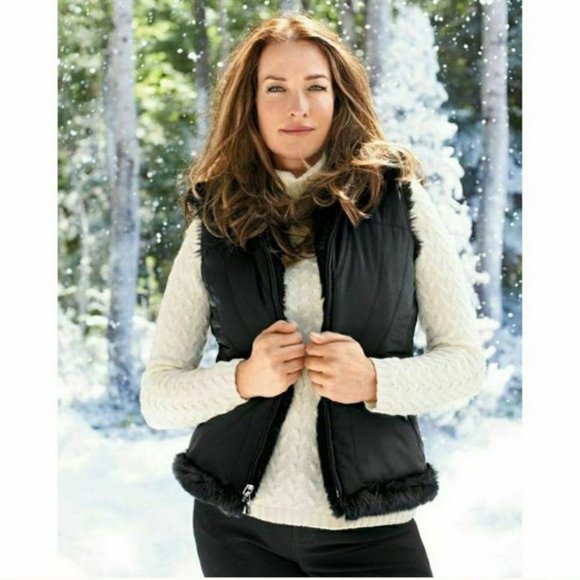 Faux Fur Reversible Vest Size 
